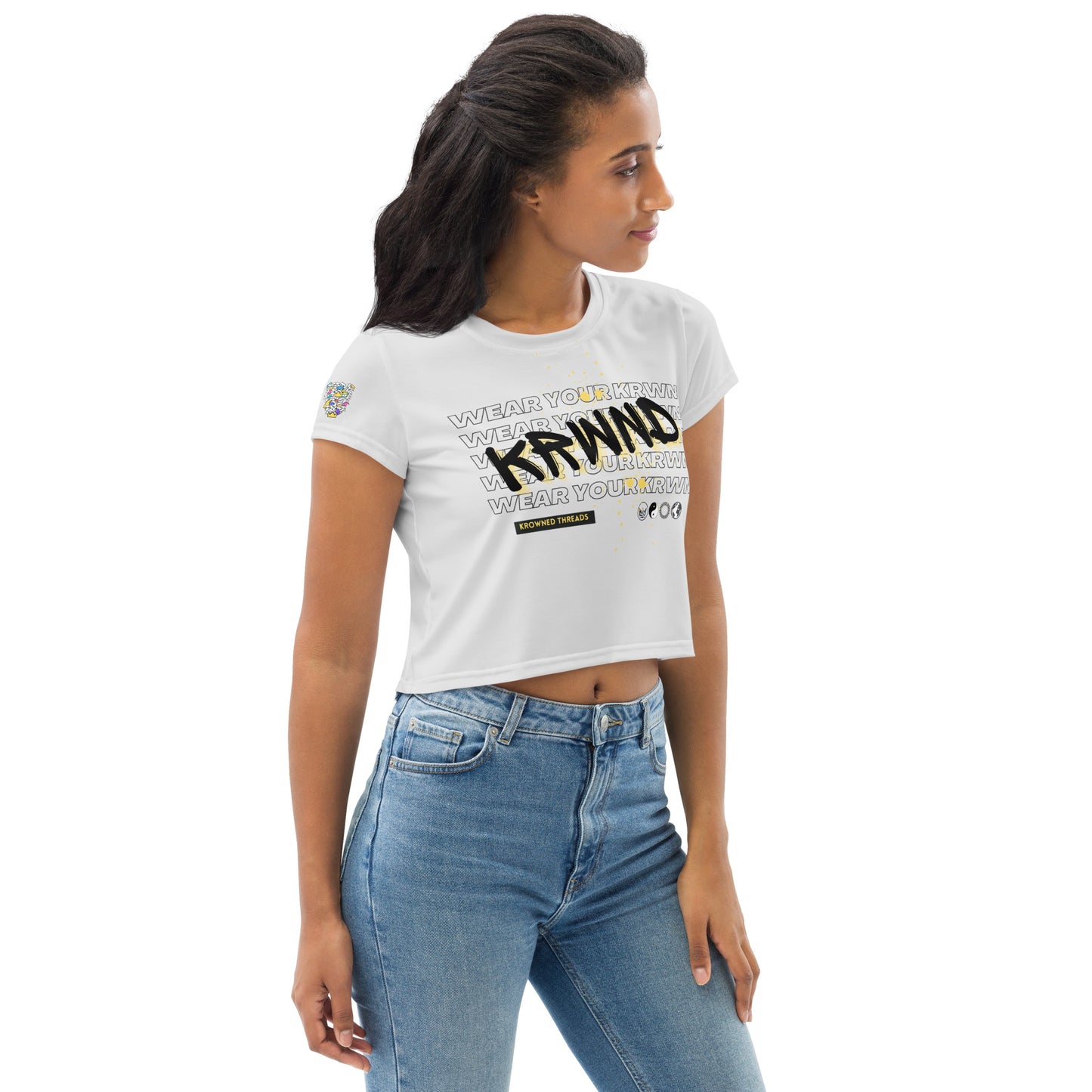 "Wear Your KRWN" Crop Tee (Whisper)