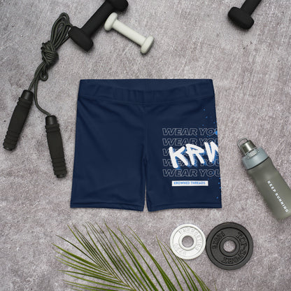 "Wear Your KRWN" Shorts (Navy)