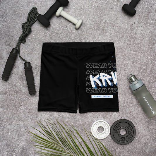 "Wear Your KRWN" Shorts (Black)