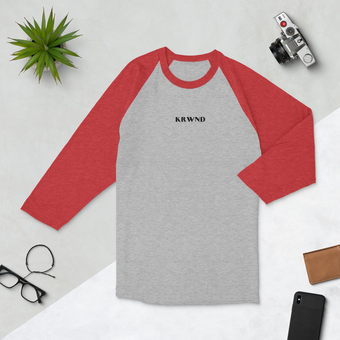 "KRWND" 3/4 Sleeve Raglan Shirt