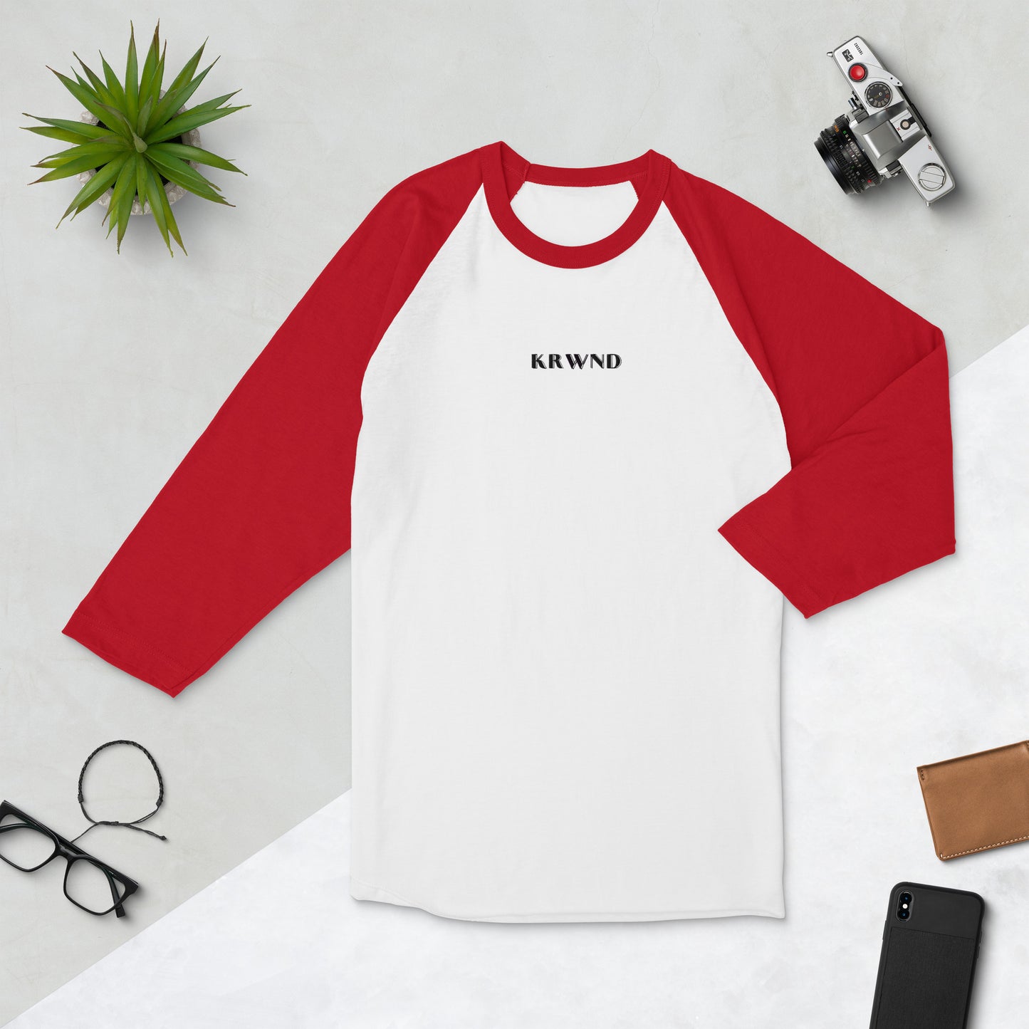 "KRWND" 3/4 Sleeve Raglan Shirt