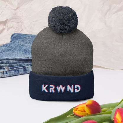"KRWND" Pom-Pom Beanie