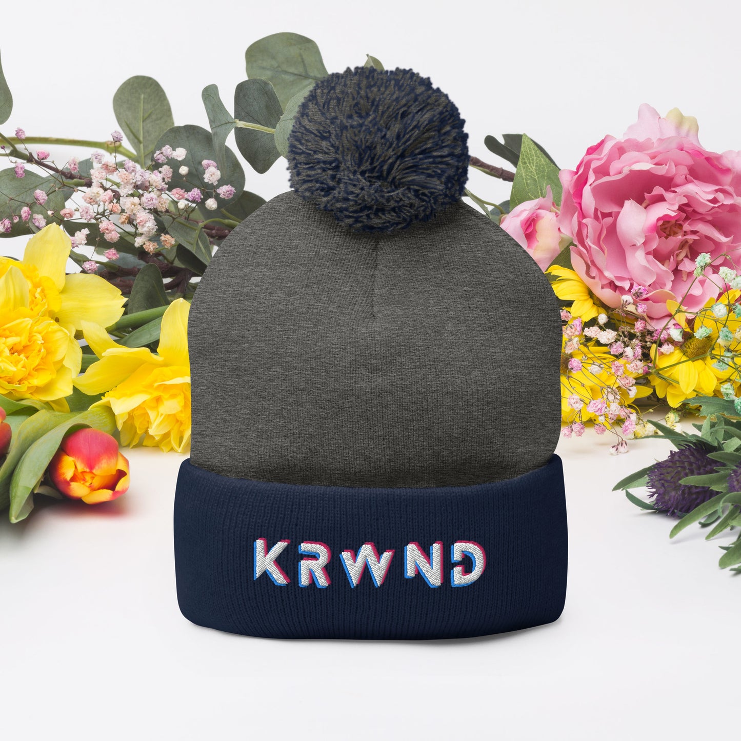 "KRWND" Pom-Pom Beanie