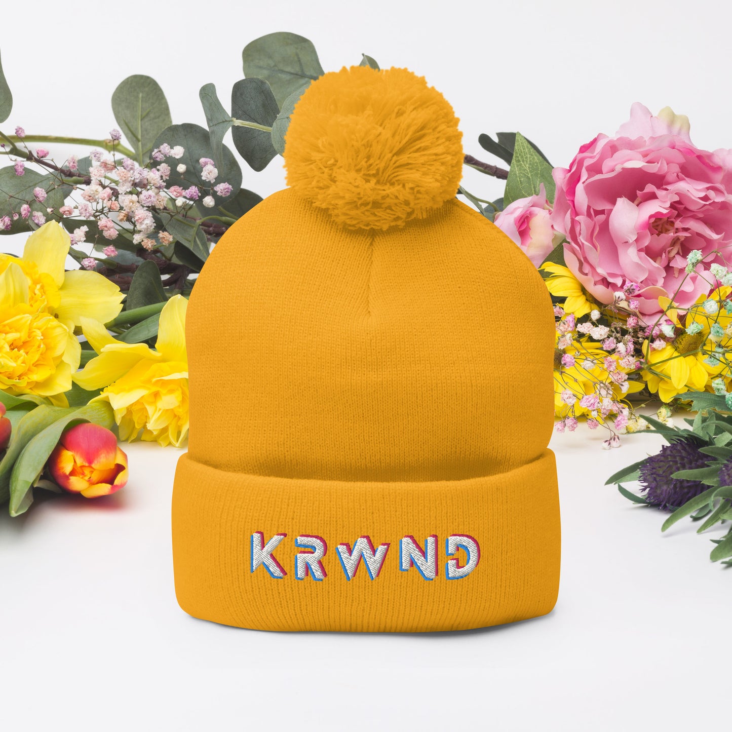 "KRWND" Pom-Pom Beanie