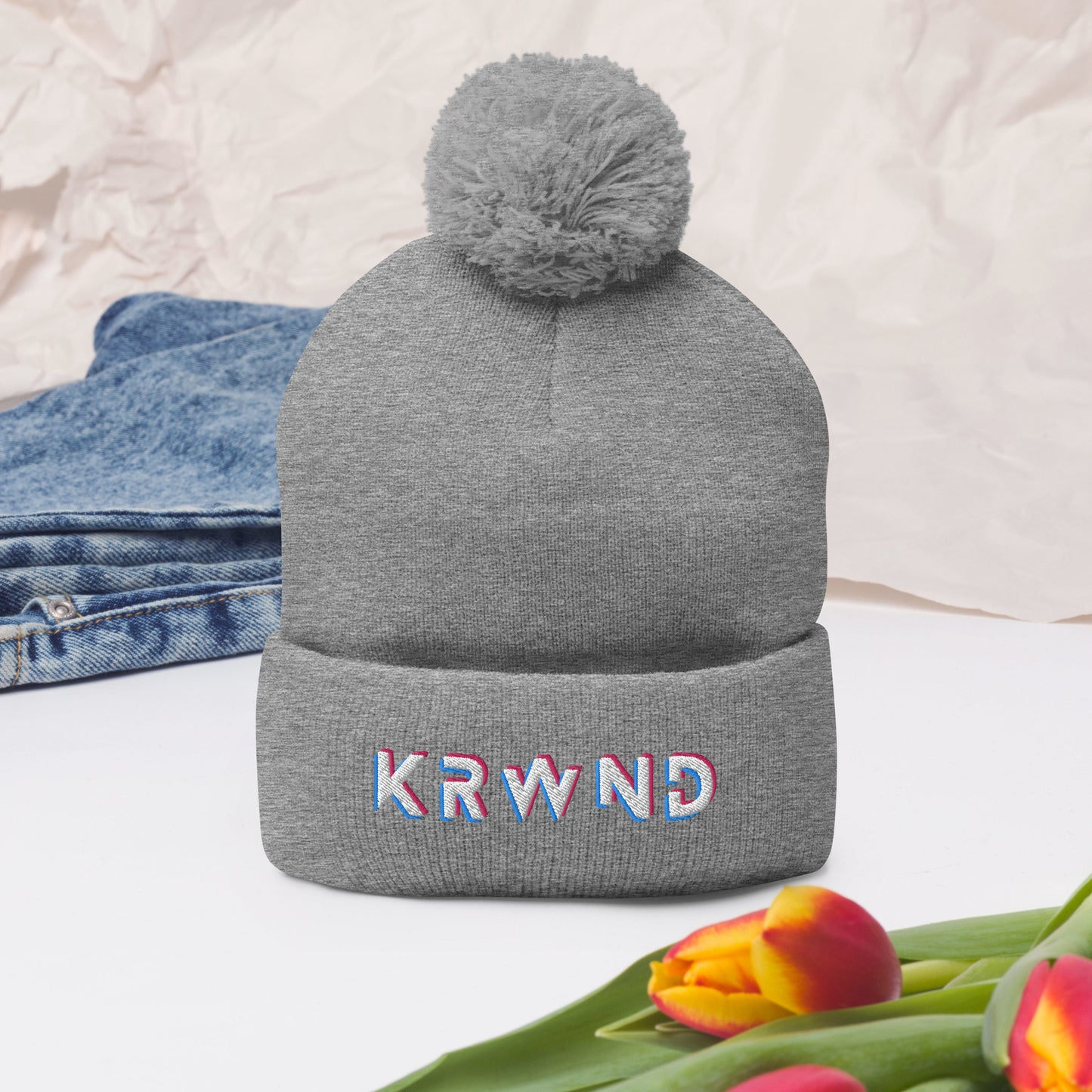 "KRWND" Pom-Pom Beanie