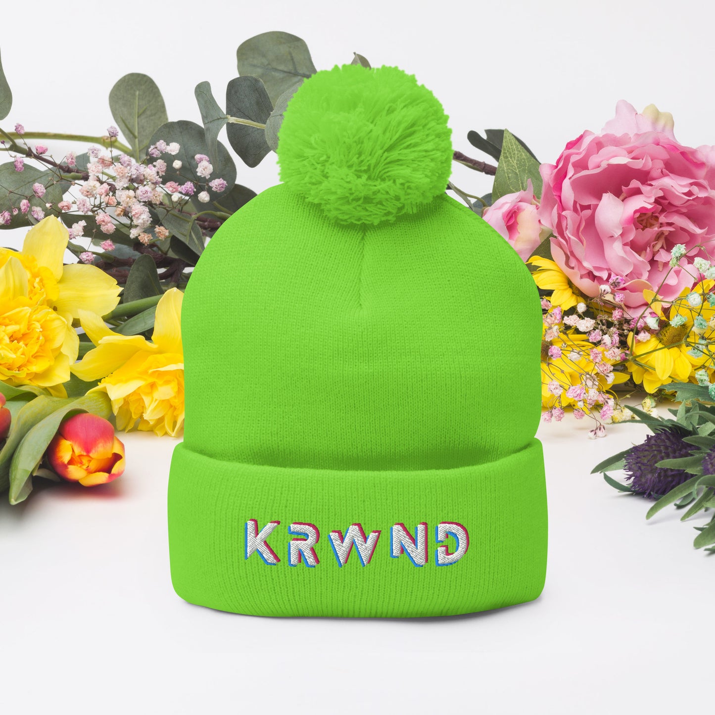 "KRWND" Pom-Pom Beanie