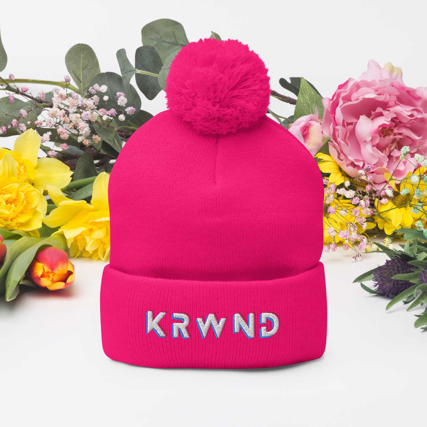 "KRWND" Pom-Pom Beanie