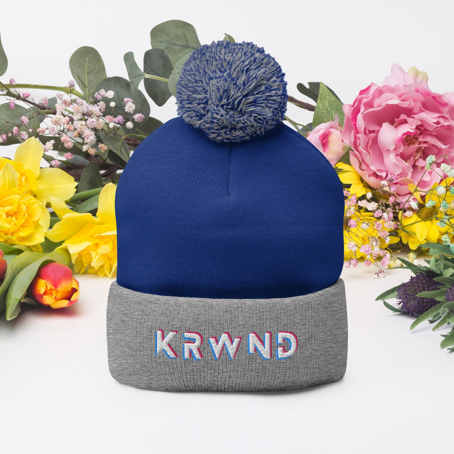 "KRWND" Pom-Pom Beanie