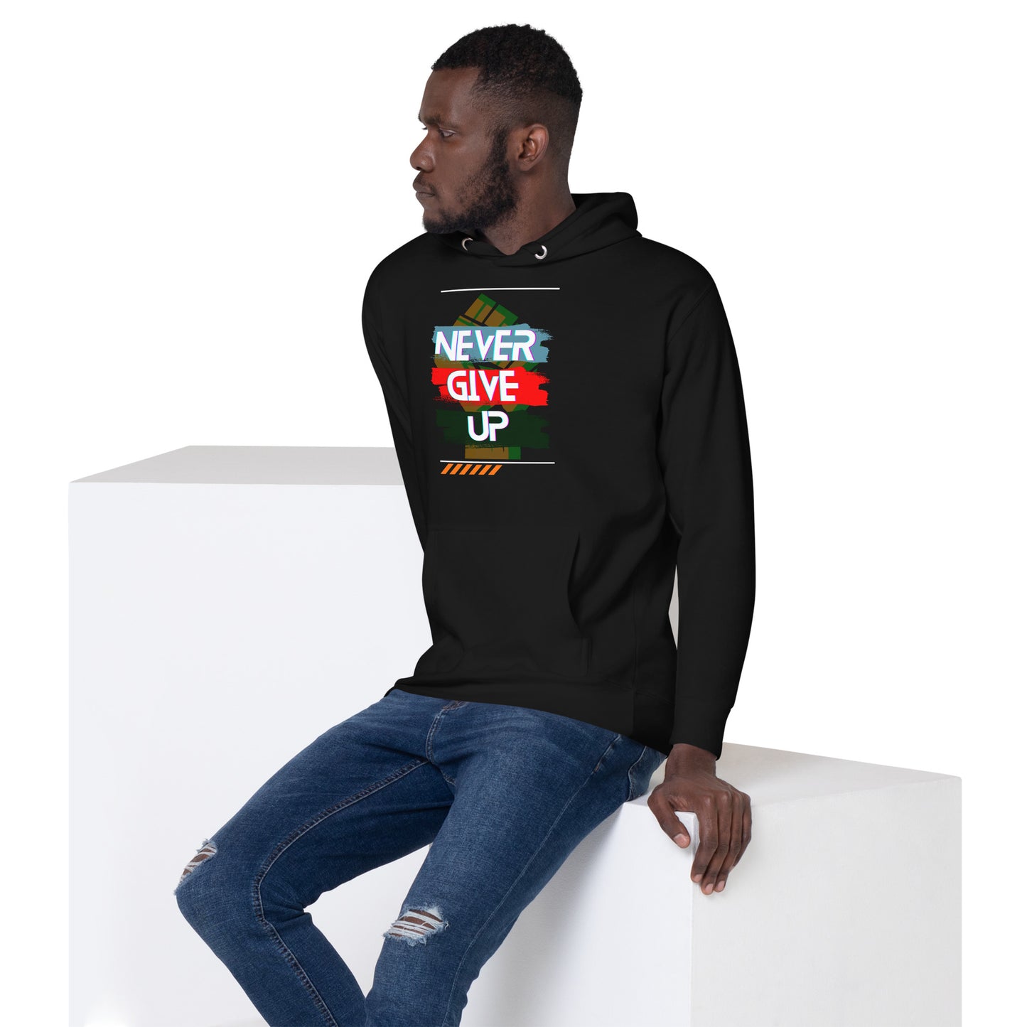 "Never Give Up" Men Hoodie