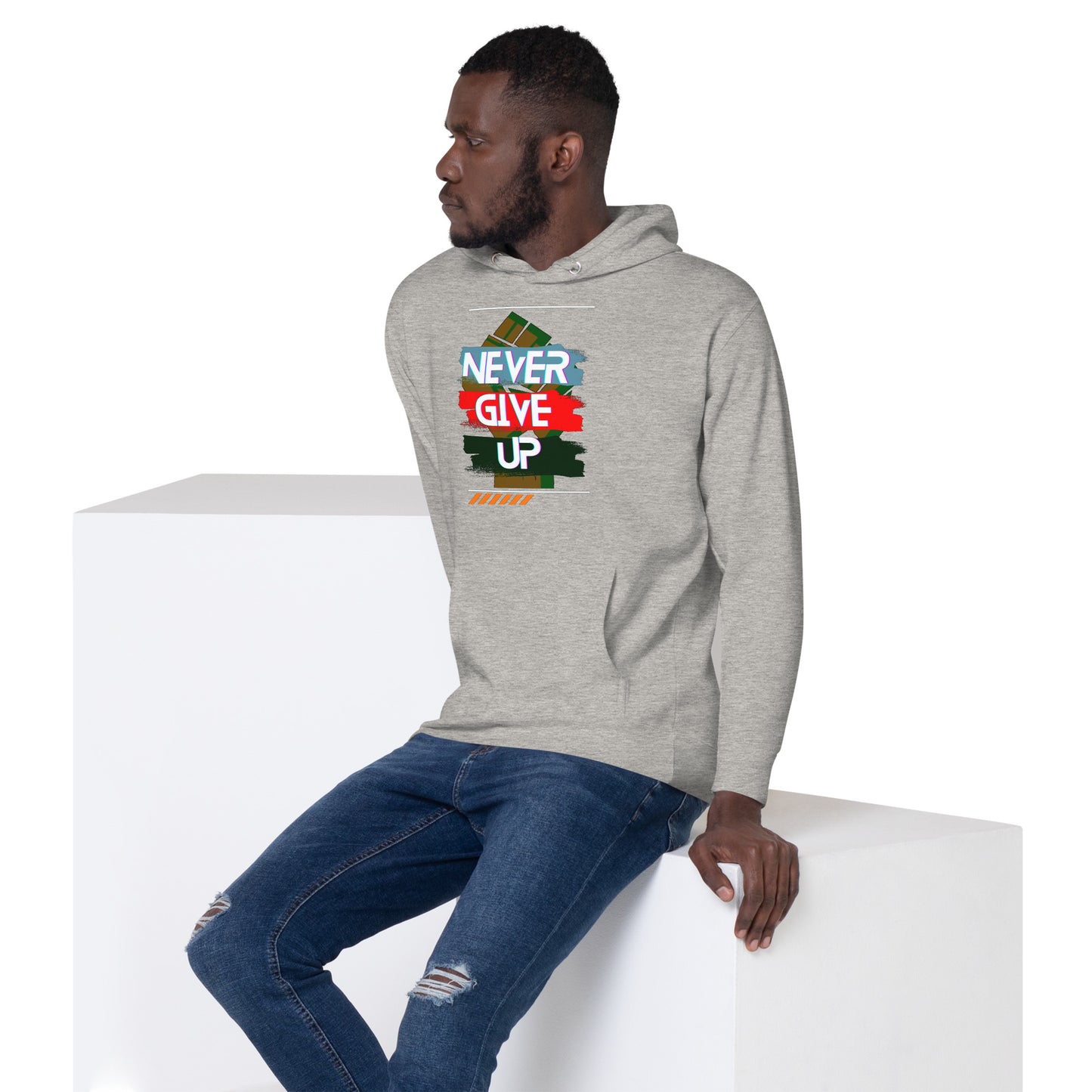 "Never Give Up" Men Hoodie