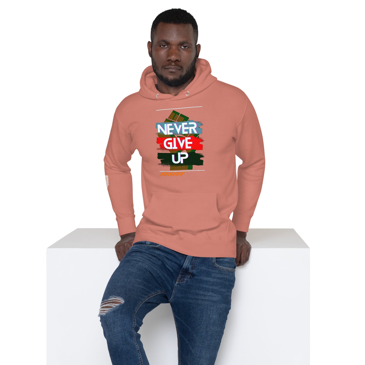 "Never Give Up" Men Hoodie