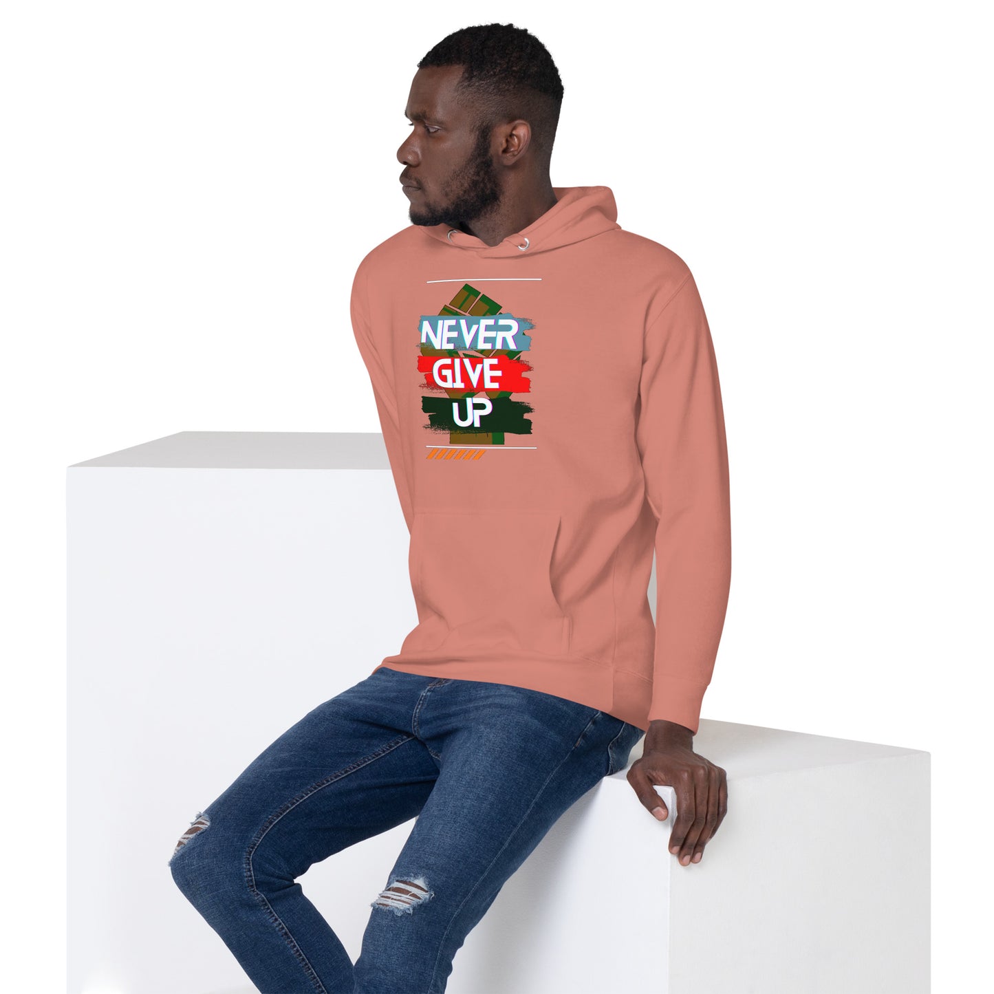 "Never Give Up" Men Hoodie