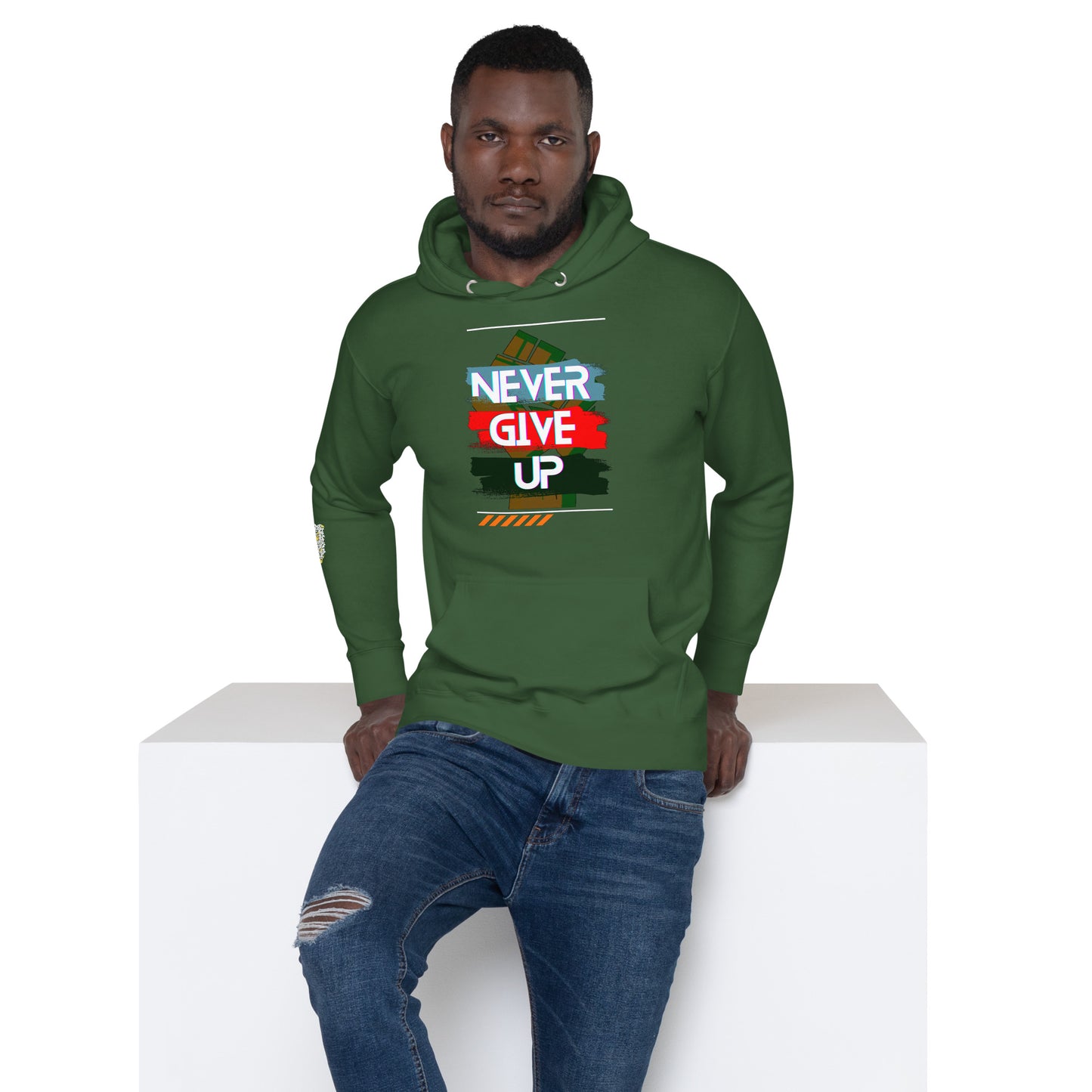 "Never Give Up" Men Hoodie