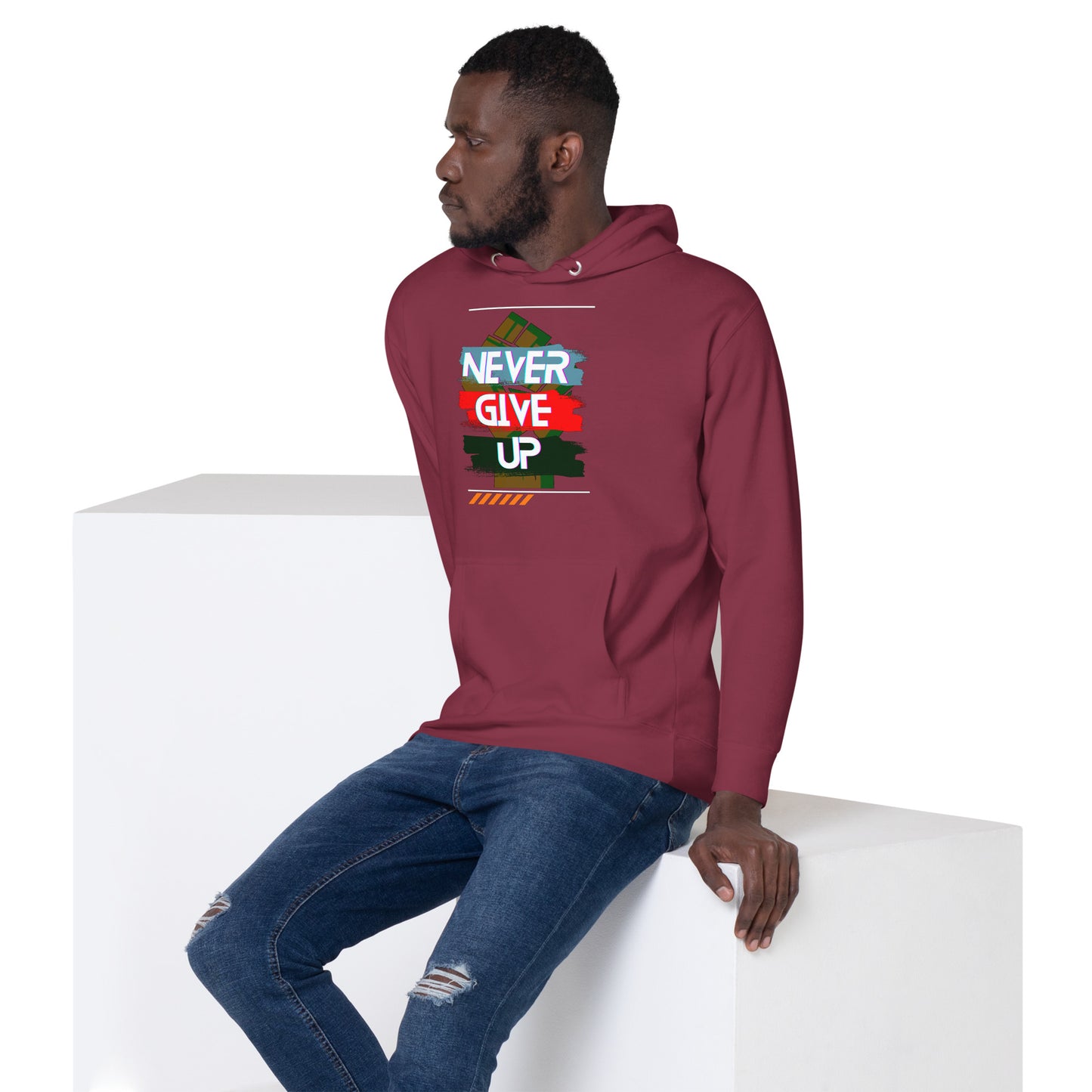 "Never Give Up" Men Hoodie