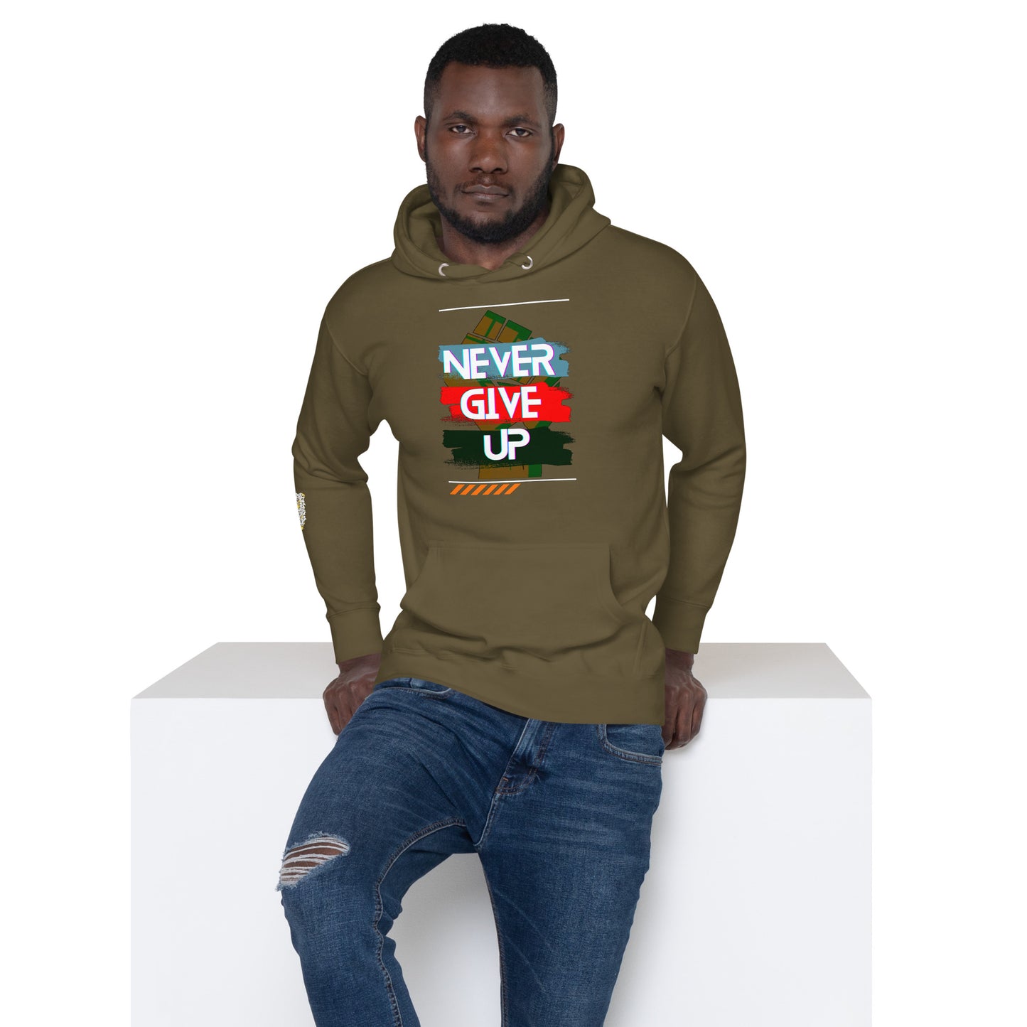 "Never Give Up" Men Hoodie