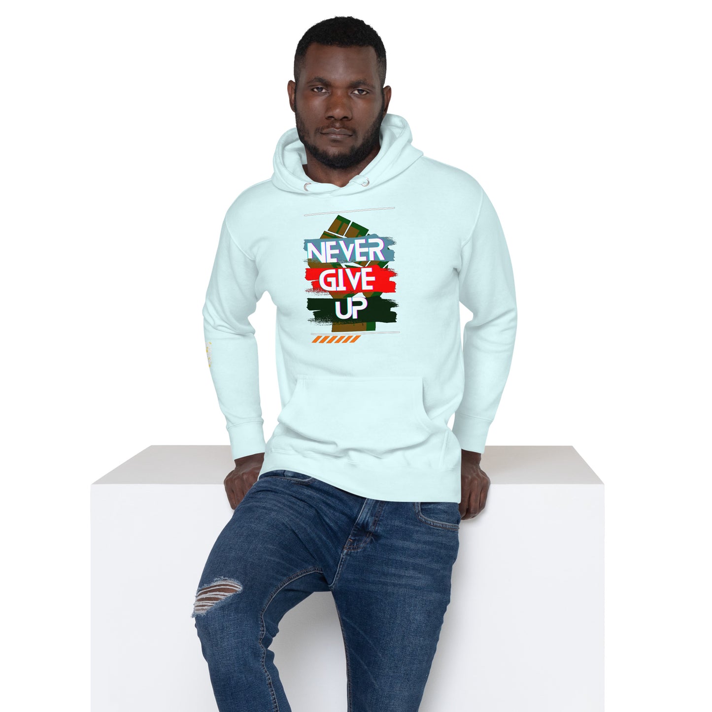 "Never Give Up" Men Hoodie