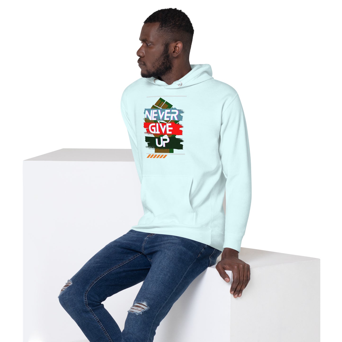 "Never Give Up" Men Hoodie